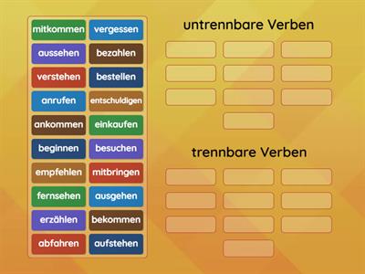 Trennbare und untrennbare Verben A1