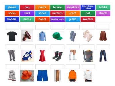 Clothing vocabulary