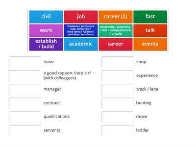 Work collocations Advanced EF