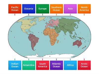 Locate the Continents and Oceans