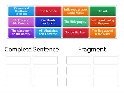 G3 Complete Sentence or Fragment