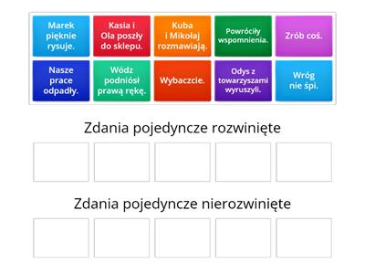 Zdania pojedyncze nierozwinięte i rozwinięte