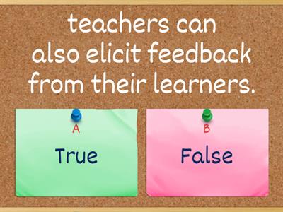 Giving feedback by CoH (T, F quiz) 