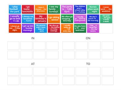 Prepositions of time and place