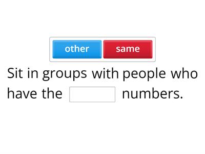 Instructions - choose the correct word