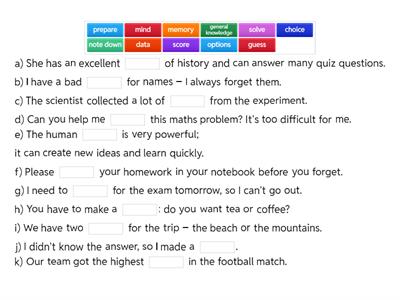 SO Intermediate (3rd ed.). Unit 3A. Vocabulary practise