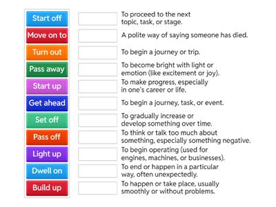 Outcomes Advanced Unit 12 History Phrasal verbs