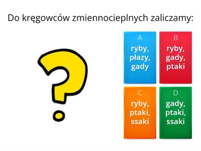 Test -  Kręgowce zmiennocieplne