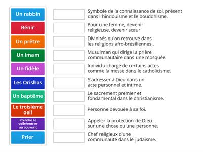 Vocabulaire - religion