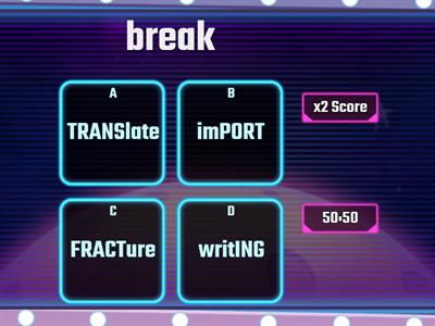 Gameshow Prefix, Suffix, and Root