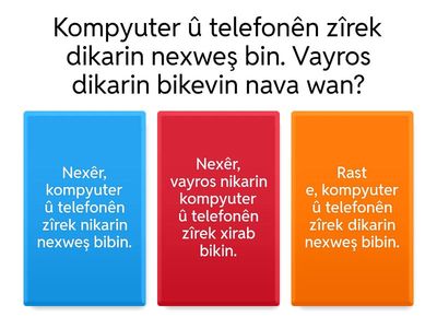 înternet - das Internet ( Van pirsan bersiv bide. Bersiva rast nîşan bike û li dawîyê binivîse.)