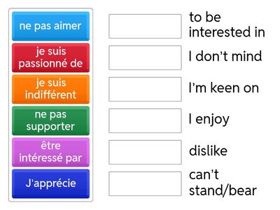  LIKES/DISLIKES: j'apprends les expressions