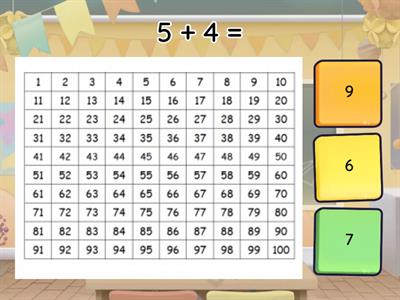 Addition 100 Chart numbers - 1