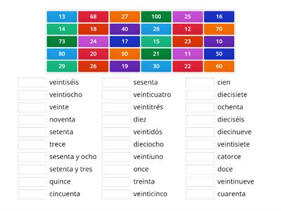 Miguel Spanish Numbers 0-100