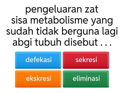 Latihan IPA Sistem Ekskresi