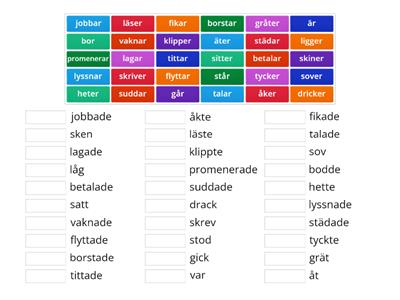 Verb från presens till preteritum 