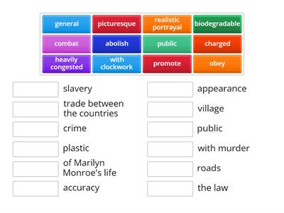 Use of English. Collocations. Match up