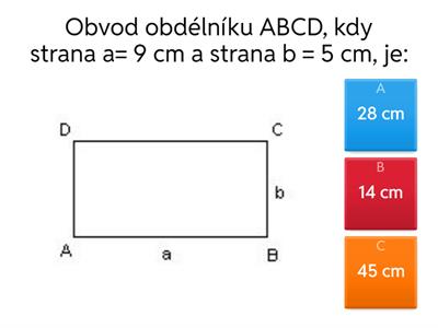 Obvod a obsah čtverce a obdélníku