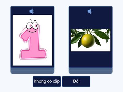 Chọn "đôi" nếu tương ứng với nhau. Chọn "không cặp đôi" nếu không tương ứng với nhau.