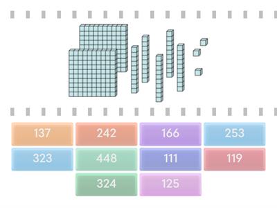  Base-10 Blocks 3-digit Find the Match
