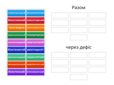 6 клас Написання складних слів