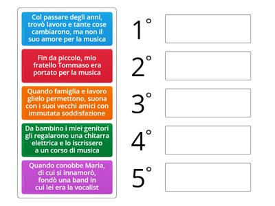 Metti in ordine le sequenze 