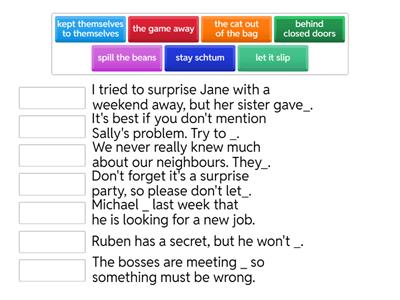 SO C1 5.1 Idioms: Secrets. drill