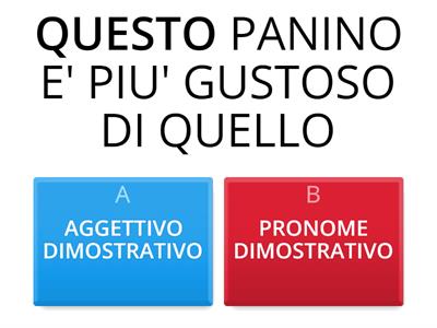 AGGETTIVO O PRONOME DIMOSTRATIVO?