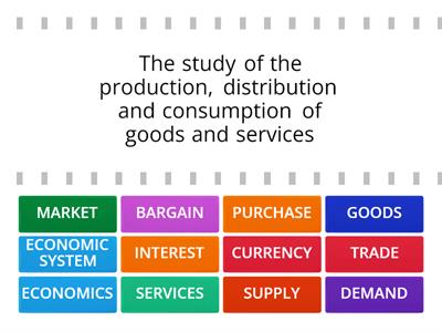 Economic system vocabulary 