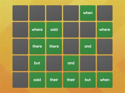 Matching pairs tricky words year 1 2