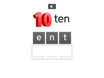 Numbers1-10 spelling