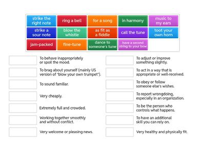 Idioms/Music expressions - C1