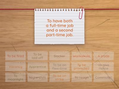 VCB I3-A2 - Work Vocabulary