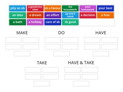 Laser B1. Unit 6. Dictionary corner p. 55. Delexicalised verbs make, do, take, have