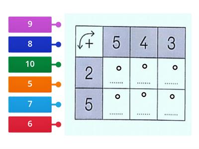 ADDIZIONI IN TABELLA 