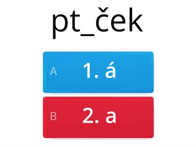 Dlouhé a krátké samohlásky doplňovačka