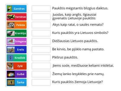 Ar pažįsti paukščius?