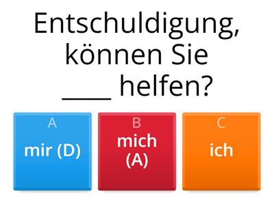 A1 Personalpronomen Akkusativ oder Dativ?