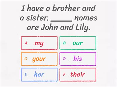 Притяжательные местоимения - 1