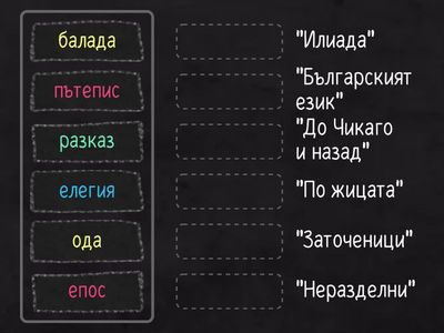 8 клас - Игра 5 - жанр и произведение