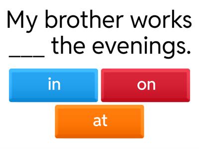 IN ON AT - time expressions