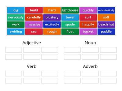 Word class sort game