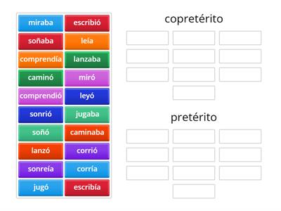 verbos en pretérito y copretérito