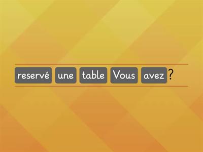 Au restaurant 1 :retrouvez la bonne phrase