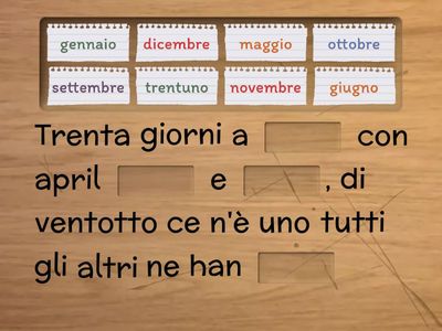 Filastrocca dei mesi