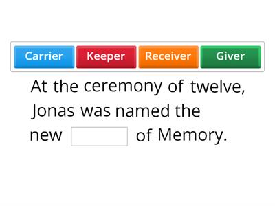 The Giver chapters 9-11