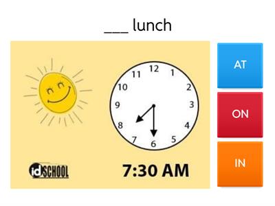 Proposition of Time: in--on--at