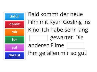 Präpositionalpronomen und Präpositionen