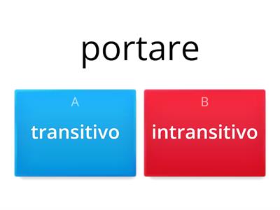 VERBI TRANSITIVI E INTRANSITIVI