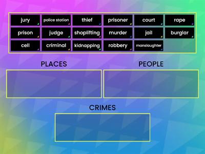 NEF Upper-Int 3A Crime And Punishment Vocabulary Group Sort